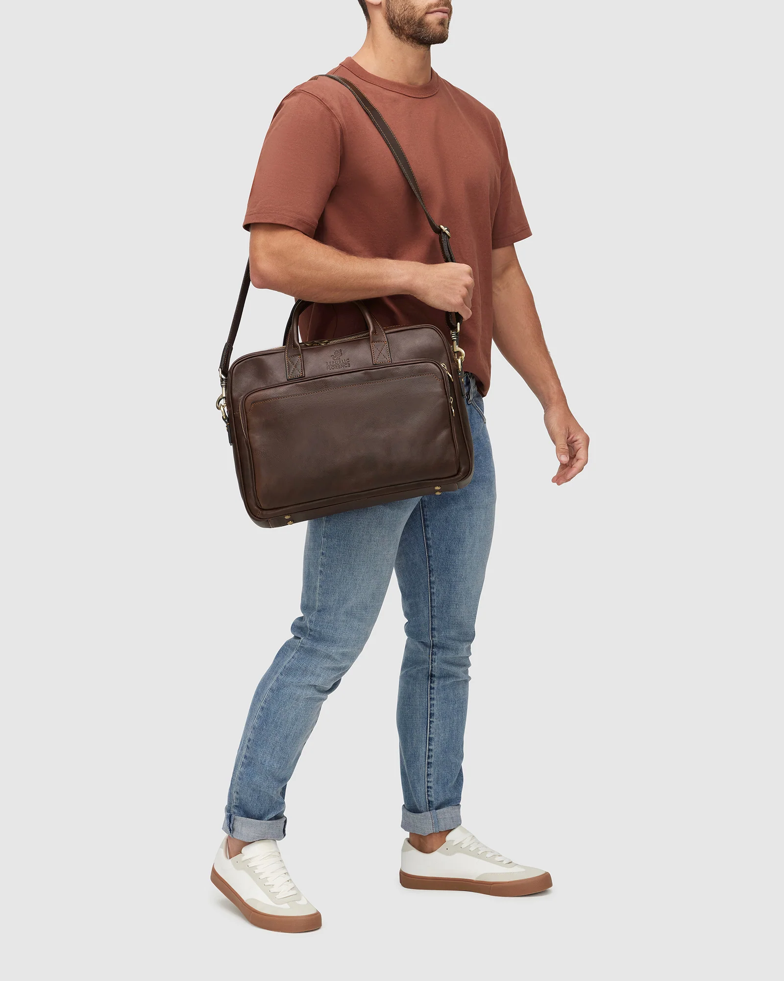 Pretoria Espresso - 15" Leather Laptop Briefcase - Image 4