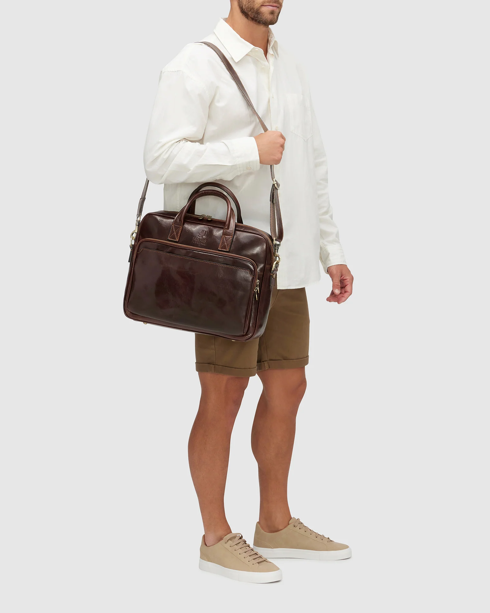Pretoria Terra - 15" Leather Laptop Briefcase - Image 4